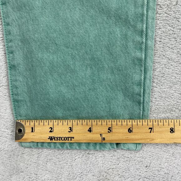 Levis 501 Crop Jeans Womens 28x26 Green Denim Cotton Rare Straight Leg High Rise - Picture 15 of 16